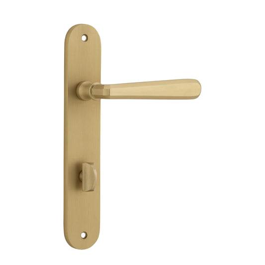 Iver Door Handle Copenhagen Oval Privacy Pair Brushed Brass