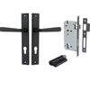 Iver Door Handle Copenhagen Rectangular Euro Pair Key/Key Matt Black Entrance Kit