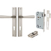 Iver Door Handle Copenhagen Rectangular Euro Pair Key/Key Satin Nickel Entrance Kit