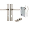 Iver Door Handle Copenhagen Rectangular Euro Pair Key/Thumb Satin Nickel Entrance Kit