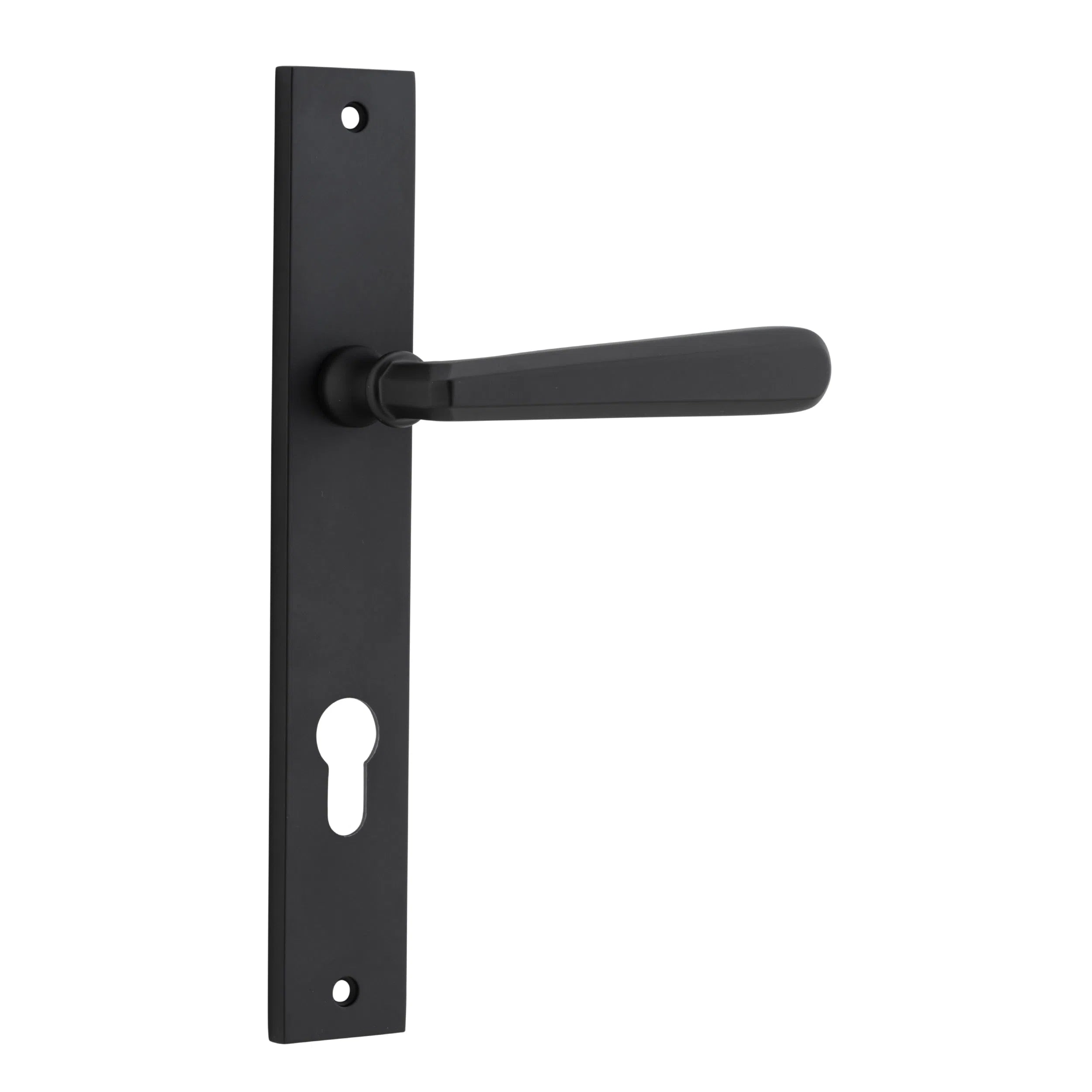 Iver Door Handle Copenhagen Rectangular Euro Pair Matt Black