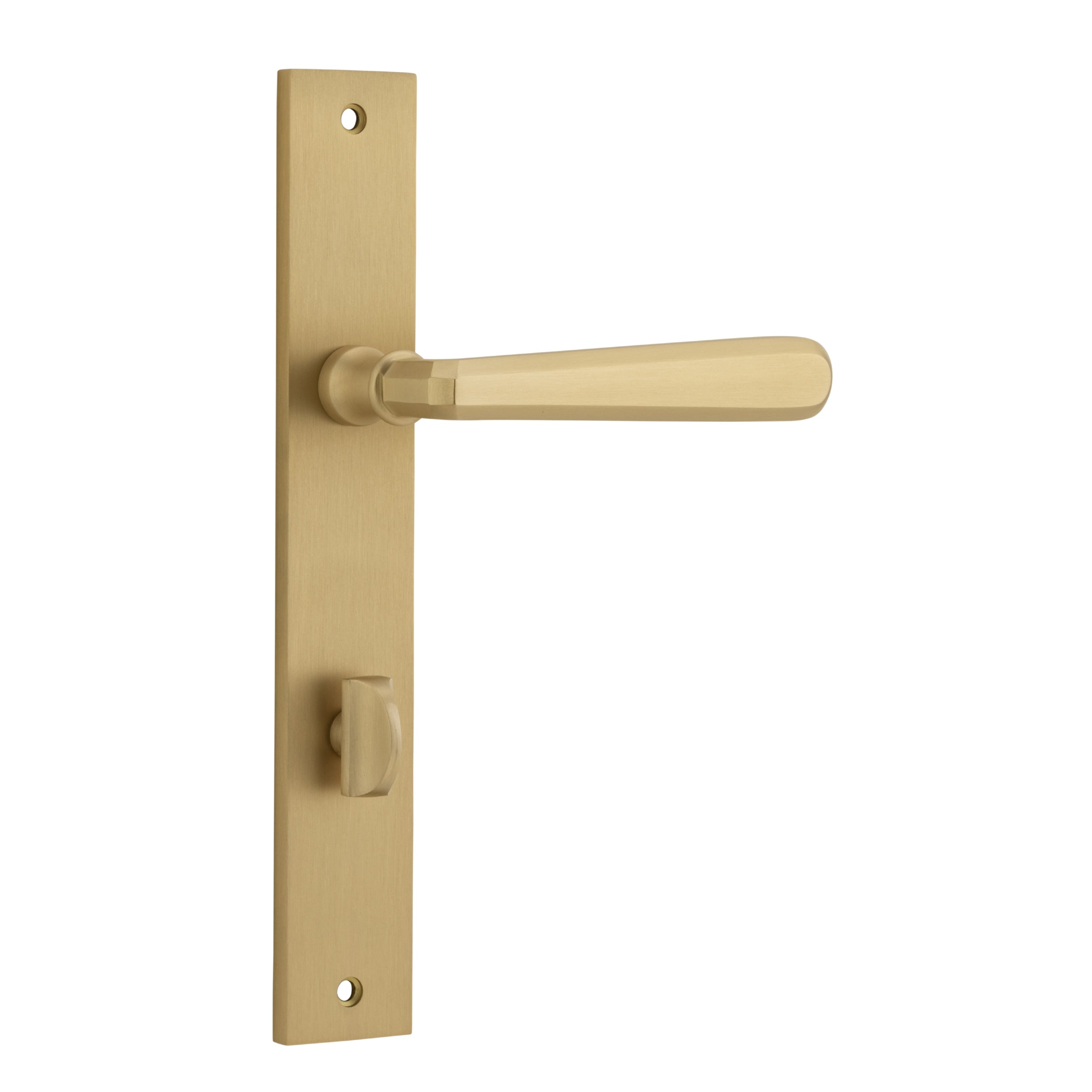 Iver Door Handle Copenhagen Rectangular Privacy Pair Brushed Brass