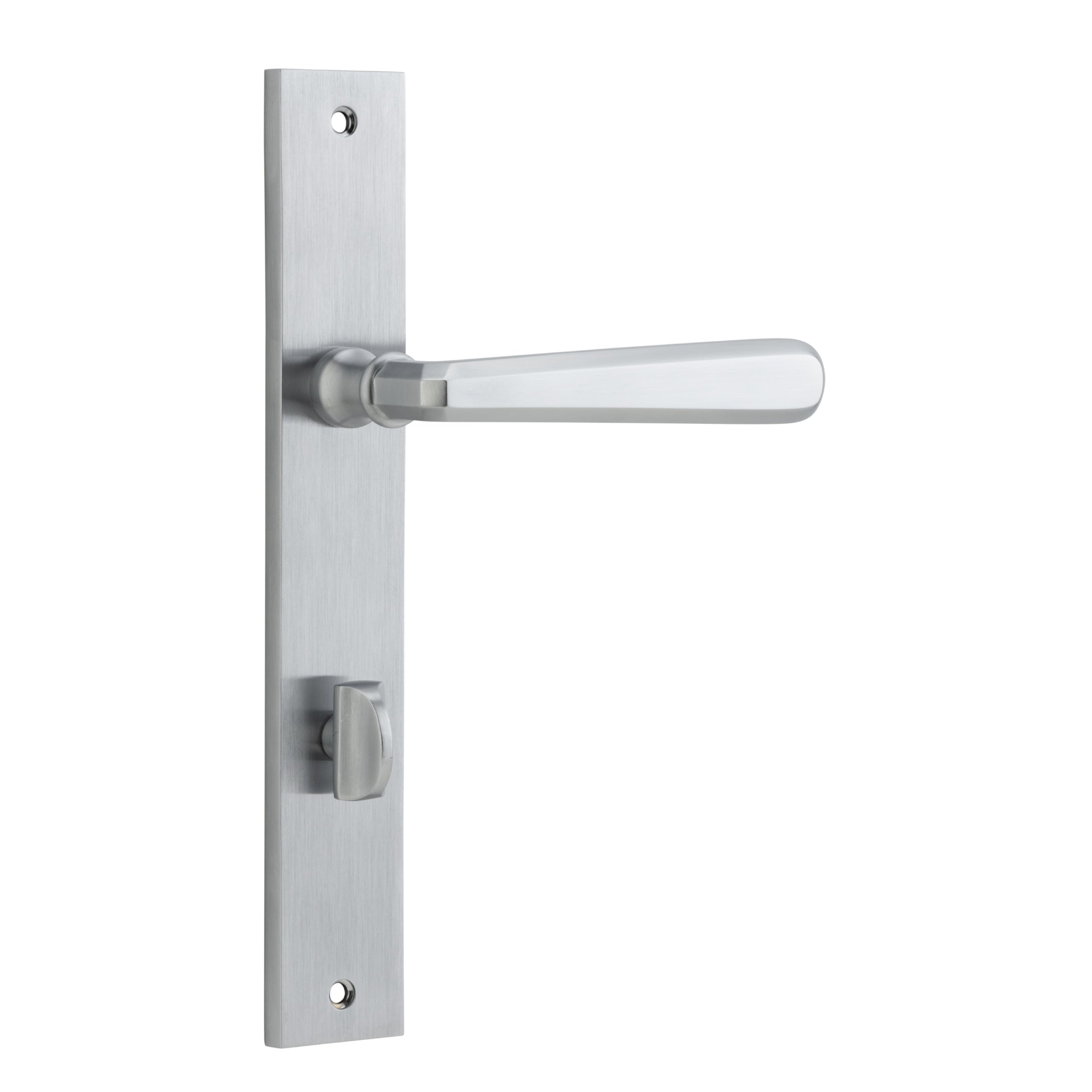 Iver Door Handle Copenhagen Rectangular Privacy Pair Brushed Chrome