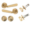 Iver Door Handle Copenhagen Round Rose Brushed Brass Privacy Kit