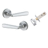 Iver Door Handle Copenhagen Round Rose Brushed Chrome Passage Kit