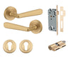 Iver Door Handle Copenhagen Round Rose Key/Key Brushed Brass Entrance Kit