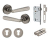 Iver Door Handle Copenhagen Round Rose Key/Key Distressed Nickel Entrance Kit