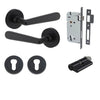 Iver Door Handle Copenhagen Round Rose Key/Key Matt Black Entrance Kit