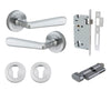 Iver Door Handle Copenhagen Round Rose Key/Thumb Brushed Chrome Entrance Kit