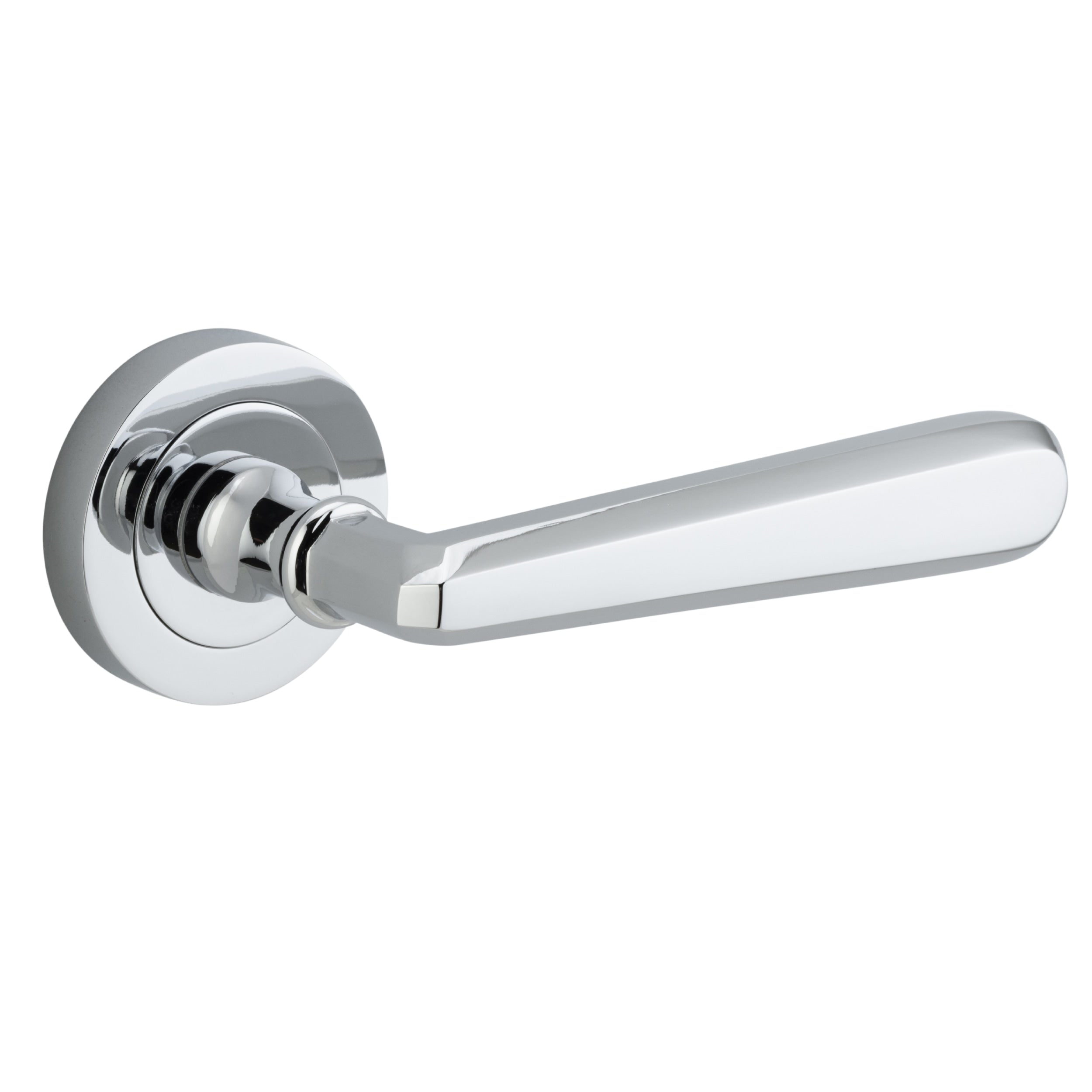 Iver Door Handle Copenhagen Round Rose Pair Polished Chrome