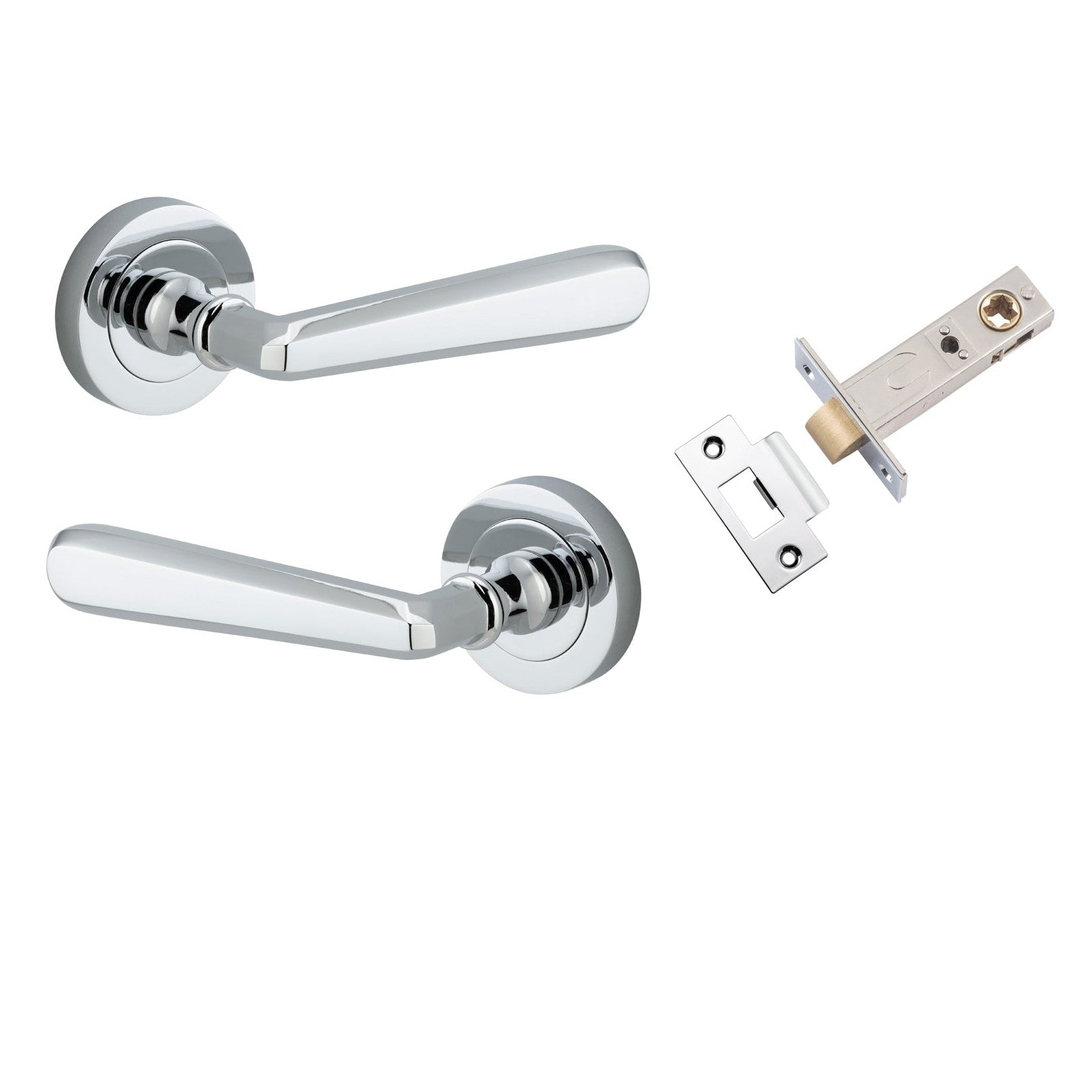 Iver Door Handle Copenhagen Round Rose Polished Chrome Passage Kit