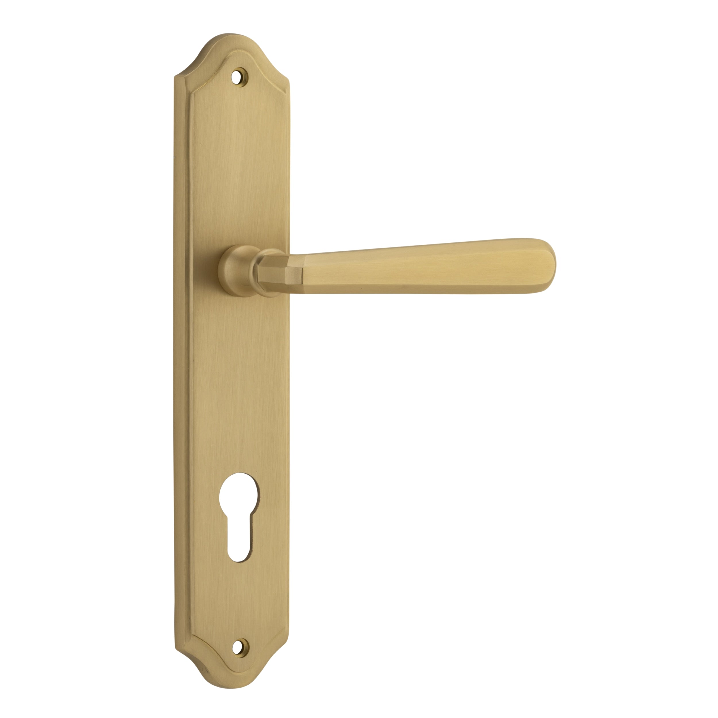 Iver Door Handle Copenhagen Shouldered Euro Pair Brushed Brass