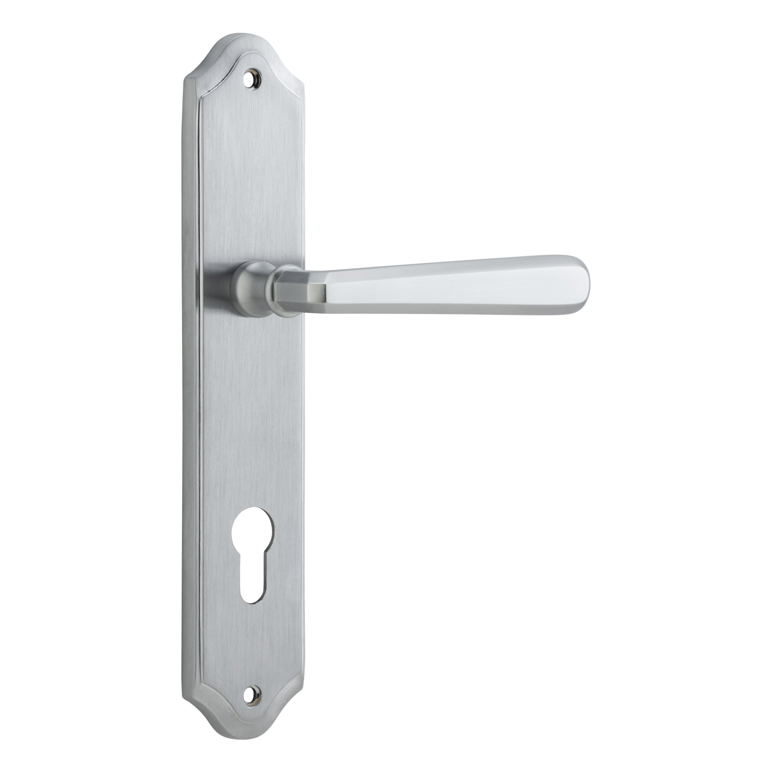 Iver Door Handle Copenhagen Shouldered Euro Pair Brushed Chrome