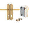 Iver Door Handle Copenhagen Shouldered Euro Pair Key/Key Brushed Brass Entrance Kit