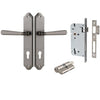 Iver Door Handle Copenhagen Shouldered Euro Pair Key/Key Distressed Nickel Entrance Kit