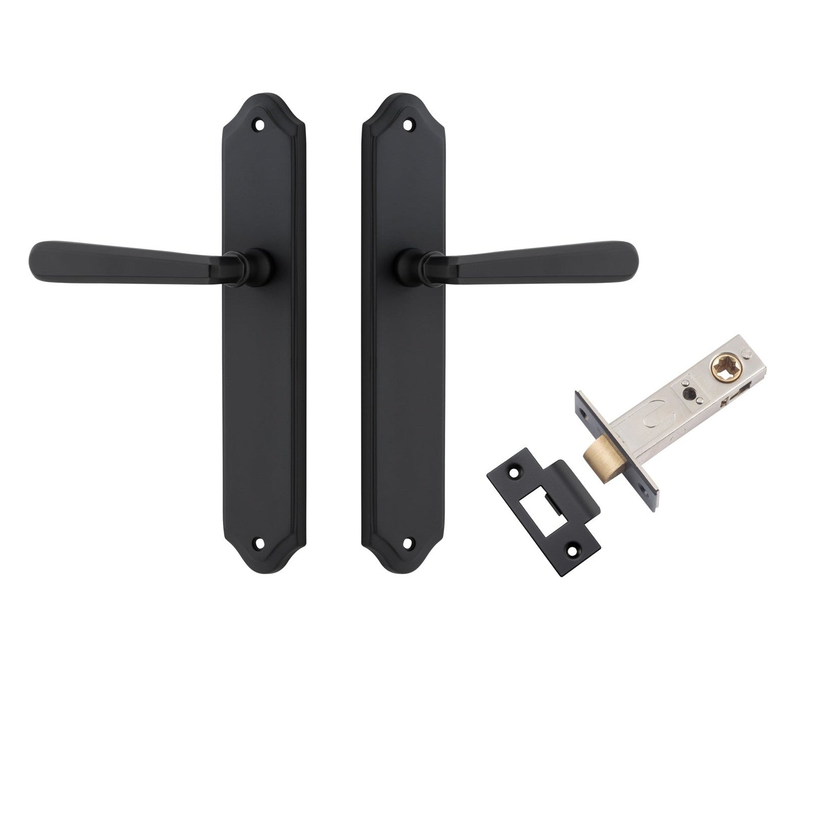 Iver Door Handle Copenhagen Shouldered Latch Pair Matt Black Passage Kit