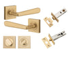 Iver Door Handle Copenhagen Square Rose Brushed Brass Privacy Kit