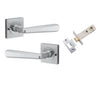 Iver Door Handle Copenhagen Square Rose Inbuilt Privacy Pair Kit Brushed Chrome