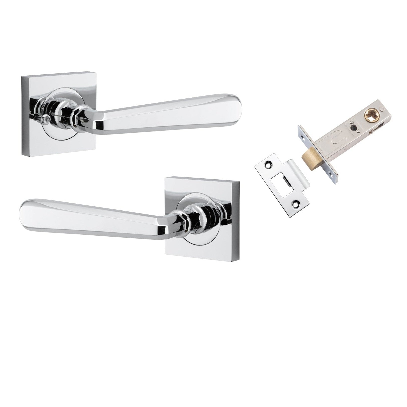 Iver Door Handle Copenhagen Square Rose Inbuilt Privacy Pair Kit Polished Chrome