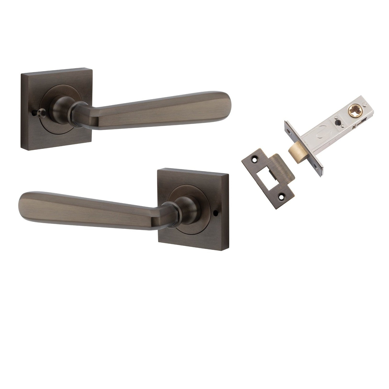 Iver Door Handle Copenhagen Square Rose Inbuilt Privacy Pair Kit Signature Brass