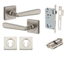 Iver Door Handle Copenhagen Square Rose Key/Key Satin Nickel Entrance Kit