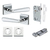 Iver Door Handle Copenhagen Square Rose Key/Thumb Polished Chrome Entrance Kit