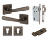 Iver Door Handle Copenhagen Square Rose Key/Thumb Signature Brass Entrance Kit