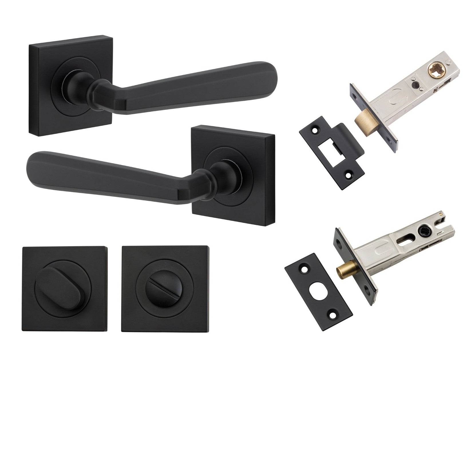 Iver Door Handle Copenhagen Square Rose Matt Black Privacy Kit