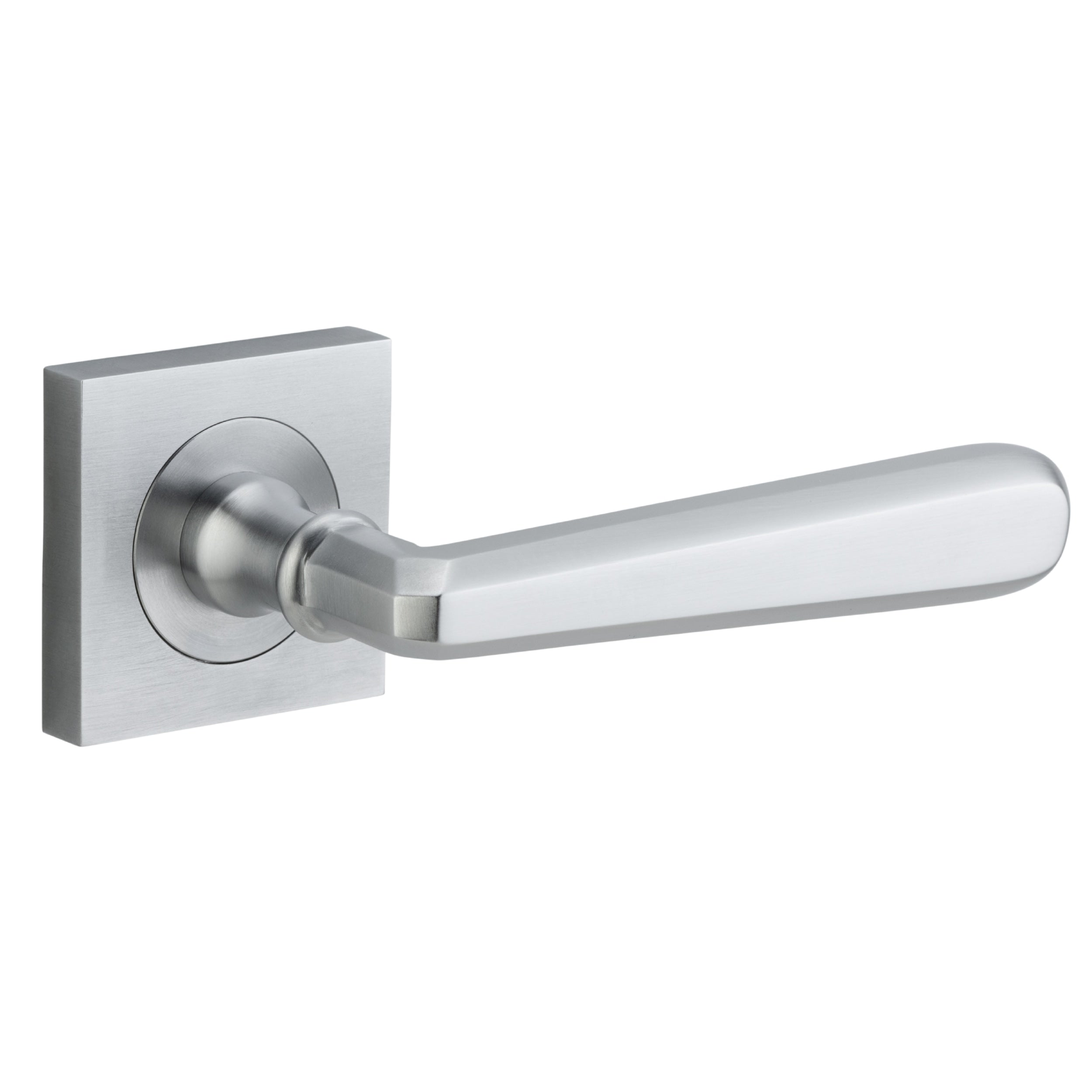 Iver Door Handle Copenhagen Square Rose Pair Brushed Chrome