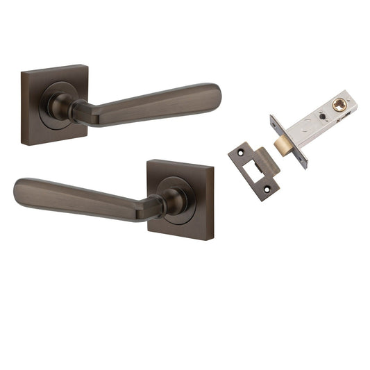 Iver Door Handle Copenhagen Square Rose Signature Brass Passage Kit