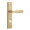 Iver Door Handle Copenhagen Stepped Euro Pair Brushed Brass