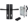 Iver Door Handle Copenhagen Stepped Euro Pair Key/Key Matt Black Entrance Kit