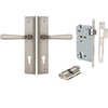 Iver Door Handle Copenhagen Stepped Euro Pair Key/Key Satin Nickel Entrance Kit