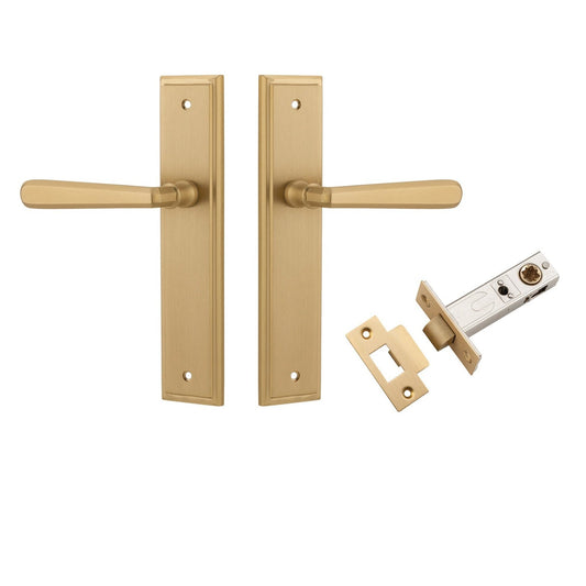 Iver Door Handle Copenhagen Stepped Latch Pair Brushed Brass Passage Kit