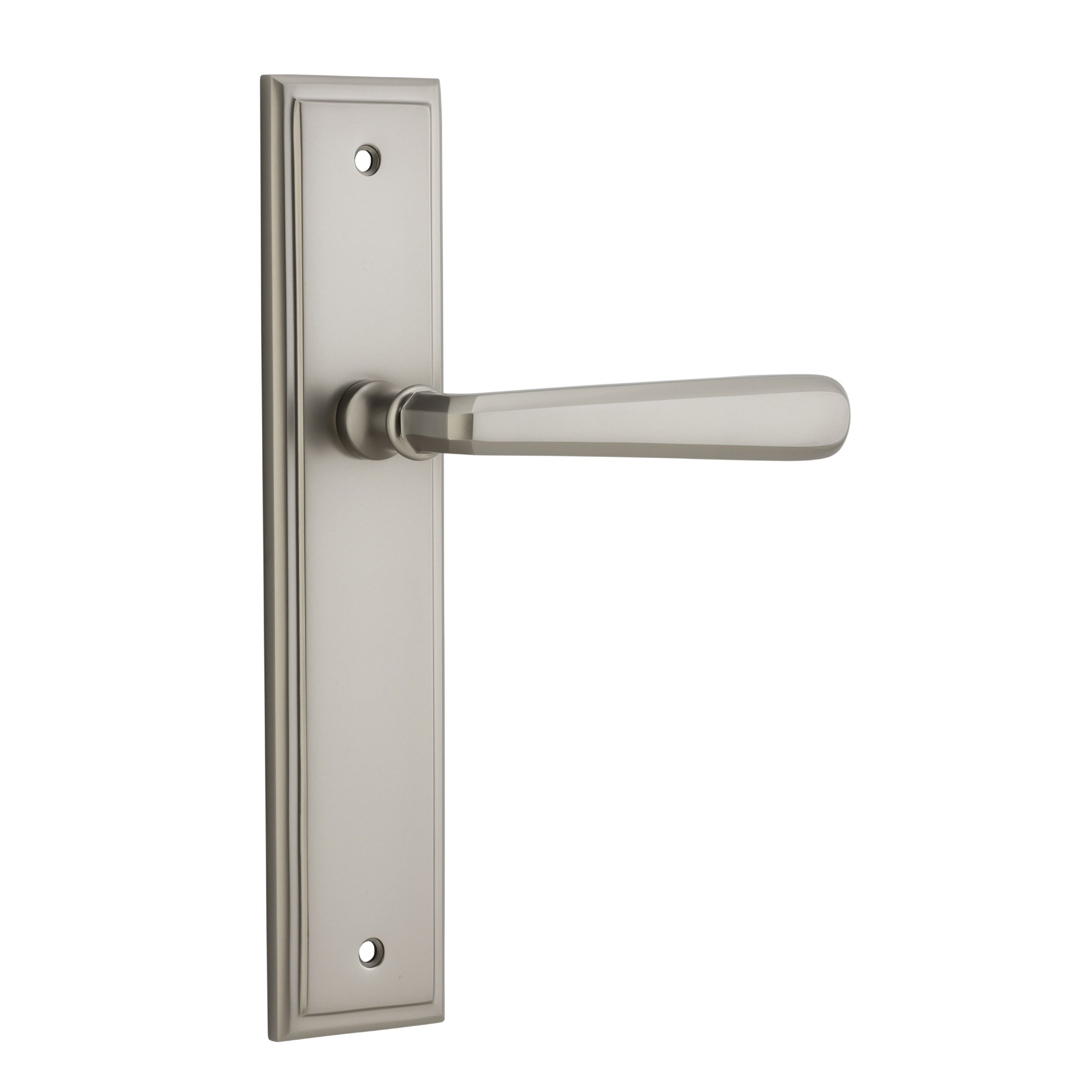 Iver Door Handle Copenhagen Stepped Latch Pair Satin Nickel