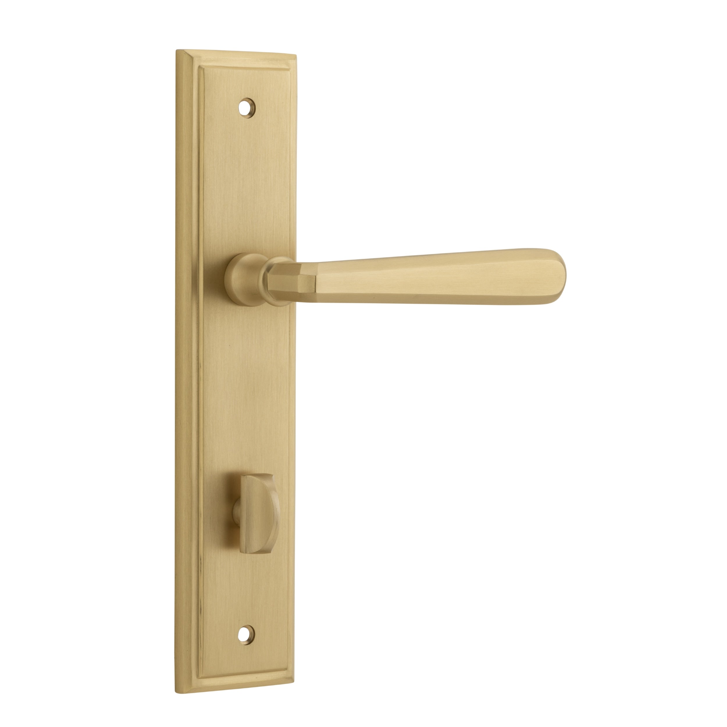 Iver Door Handle Copenhagen Stepped Privacy Pair Brushed Brass