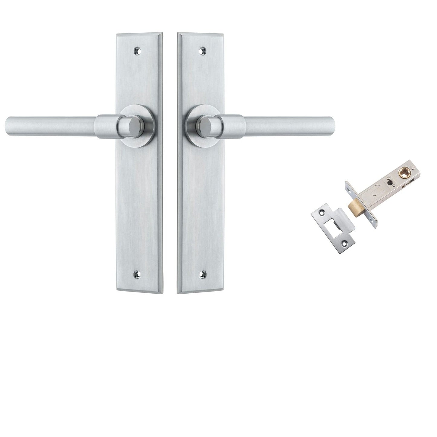 Iver Door Handle Helsinki Chamfered Brushed Chrome Passage Kit