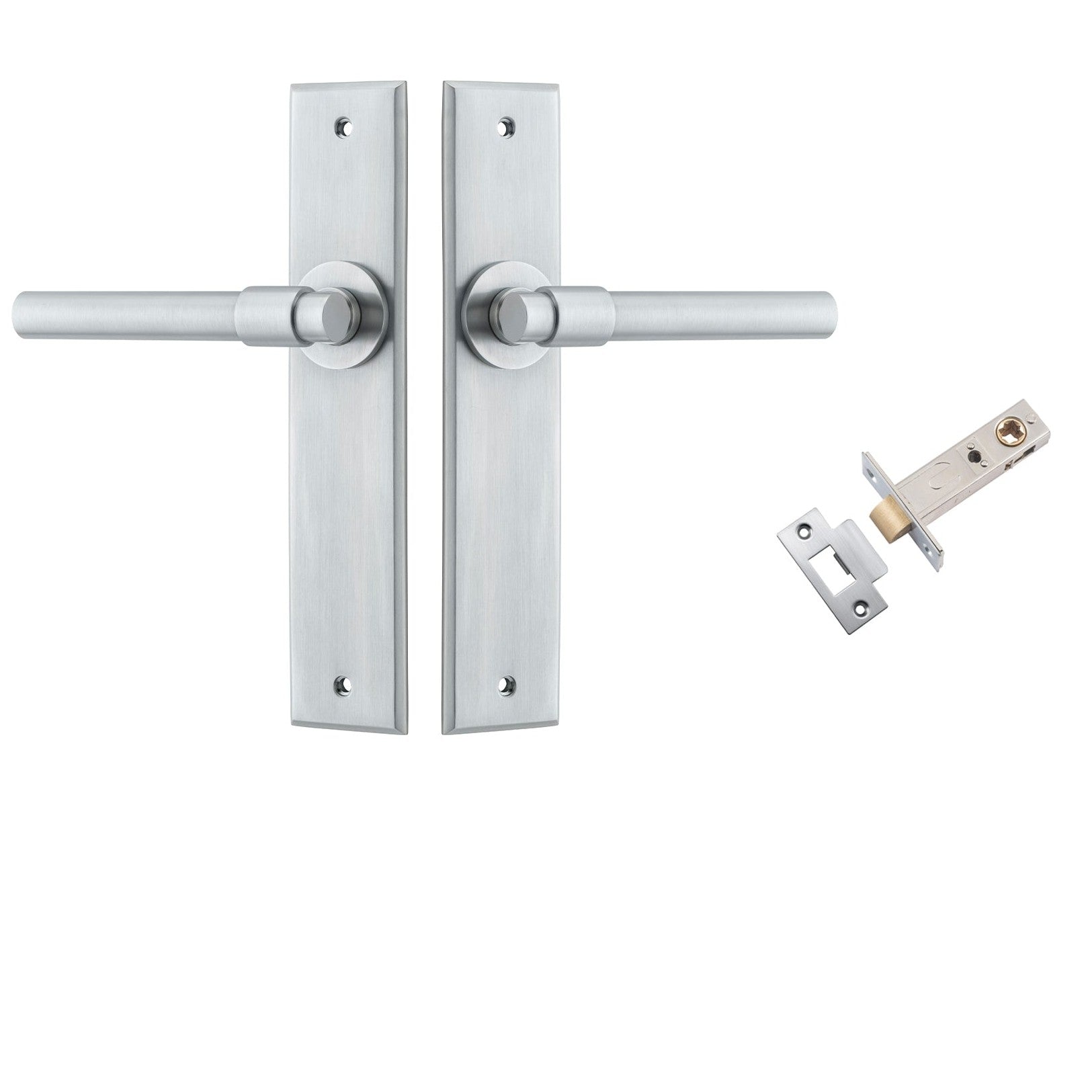Iver Door Handle Helsinki Chamfered Brushed Chrome Passage Kit