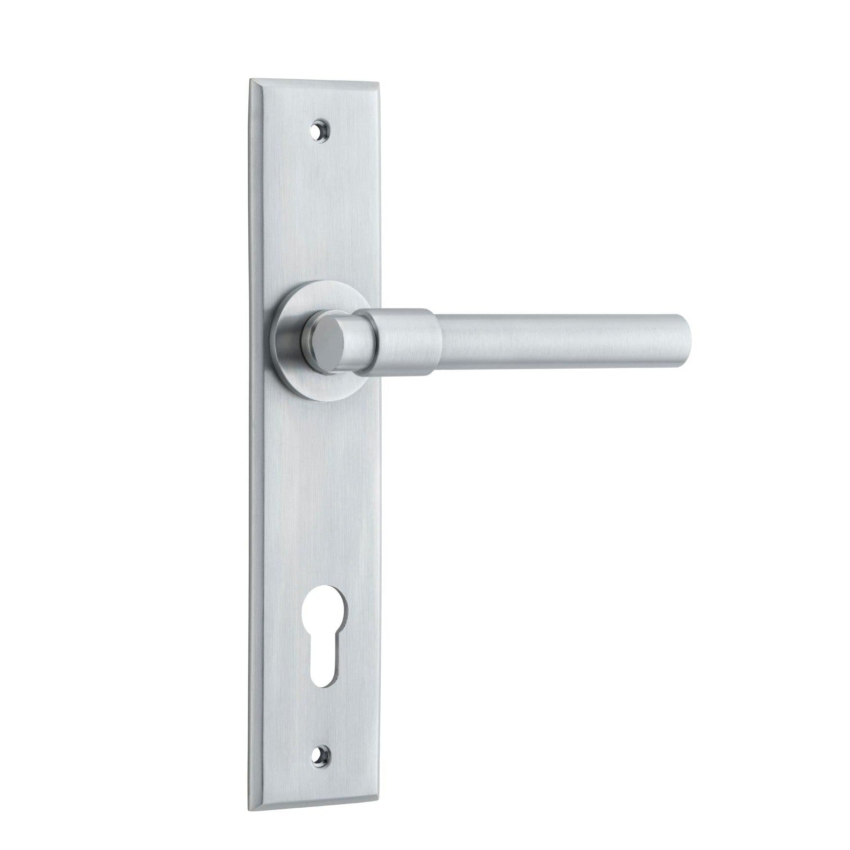 Iver Door Handle Helsinki Chamfered Euro Brushed Chrome