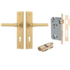 Iver Door Handle Helsinki Chamfered Key/Key Brushed Brass Entrance Kit