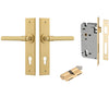 Iver Door Handle Helsinki Chamfered Key/Key Brushed Gold PVD Entrance Kit