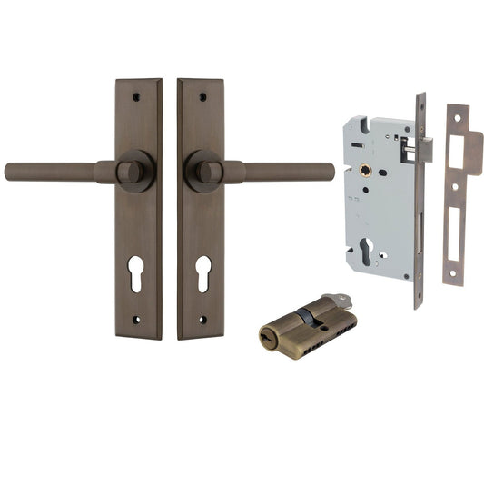 Iver Door Handle Helsinki Chamfered Key/Key Signature Brass Entrance Kit