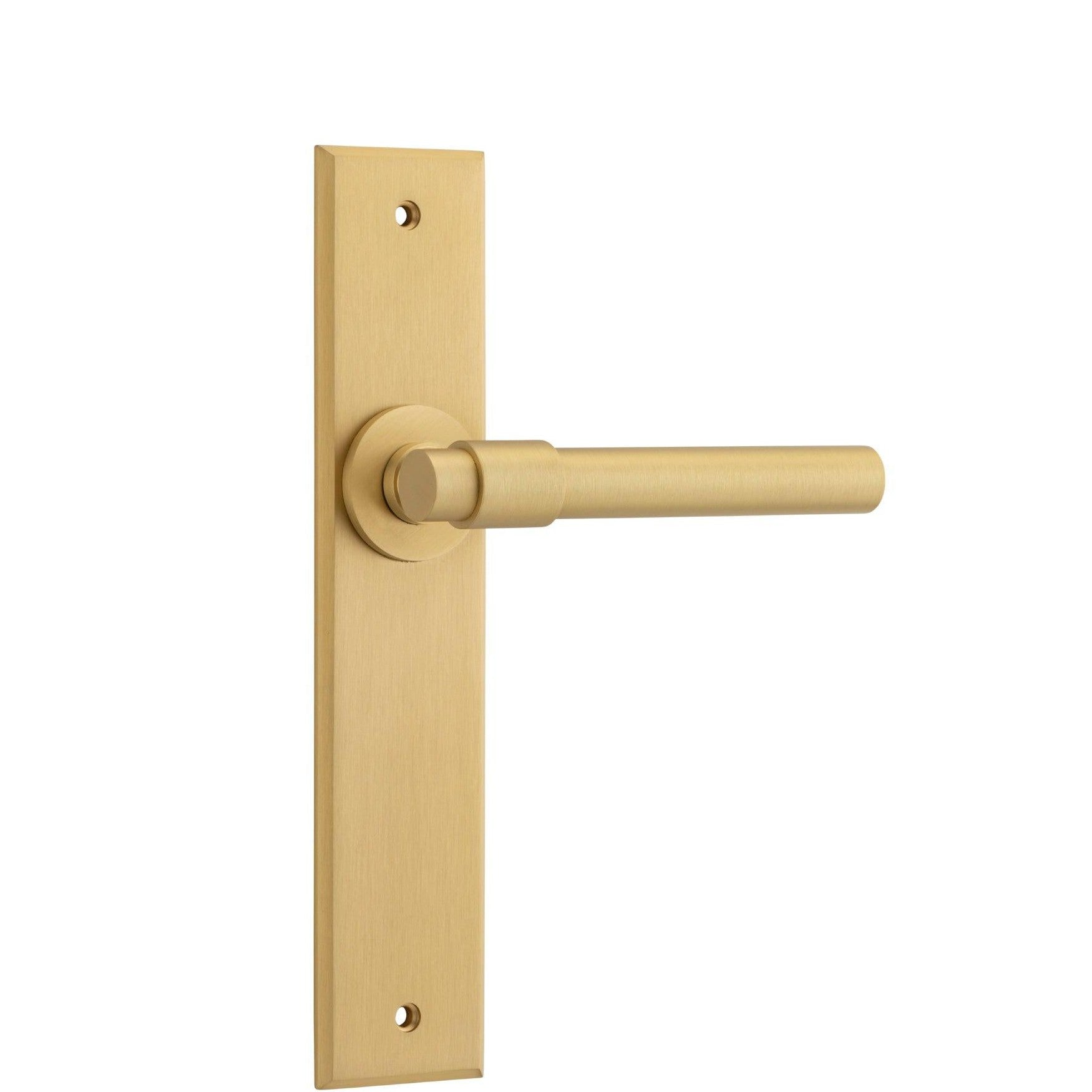 Iver Door Handle Helsinki Chamfered Latch Brushed Brass