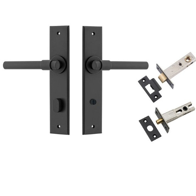 Iver Door Handle Helsinki Chamfered Privacy Matt Black Privacy Kit
