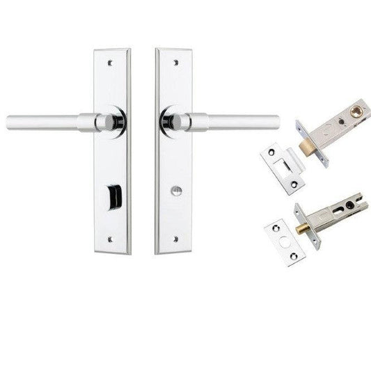 Iver Door Handle Helsinki Chamfered Privacy Polished Chrome Privacy Kit