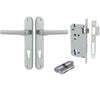 Iver Door Handle Helsinki Oval Euro Pair Key/Key Brushed Chrome Entrance Kit