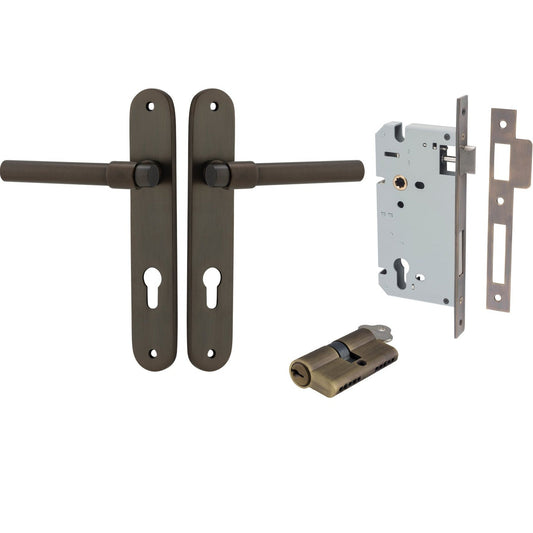 Iver Door Handle Helsinki Oval Euro Pair Key/Key Signature Brass Entrance Kit