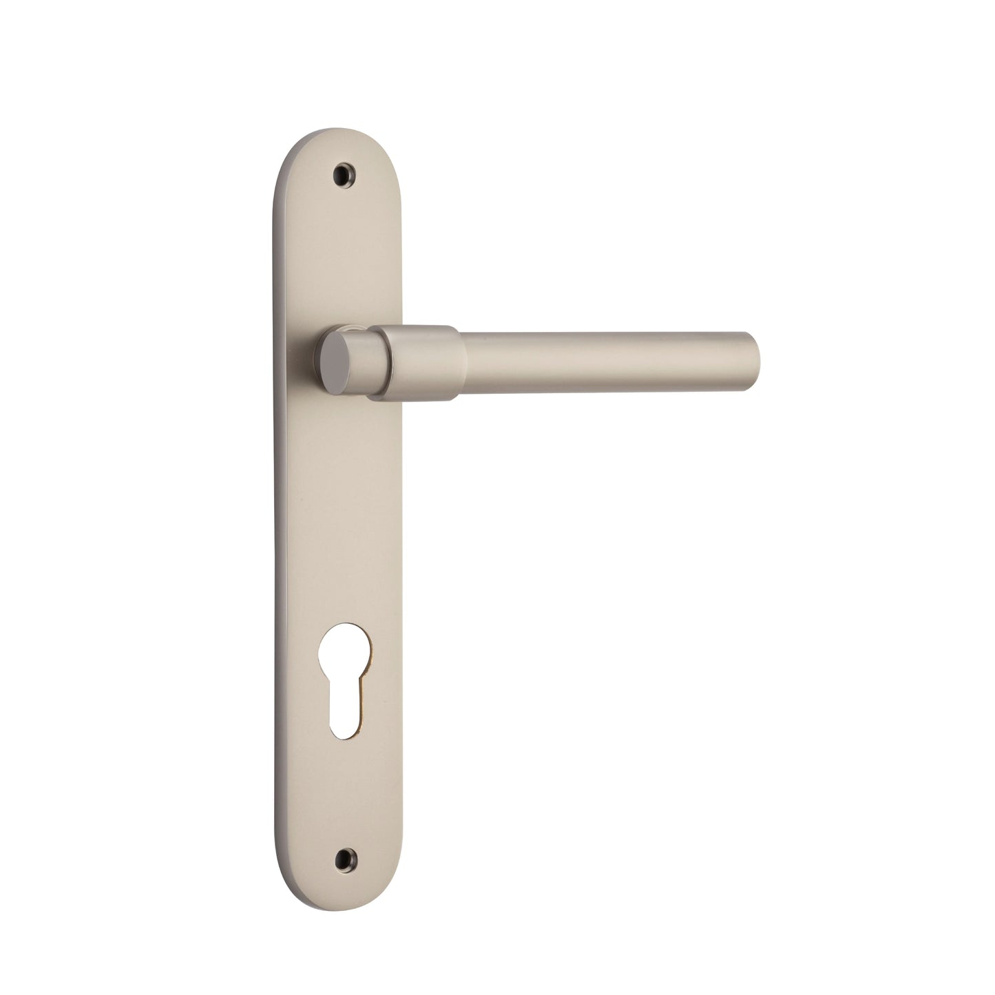 Iver Door Handle Helsinki Oval Euro Pair Satin Nickel