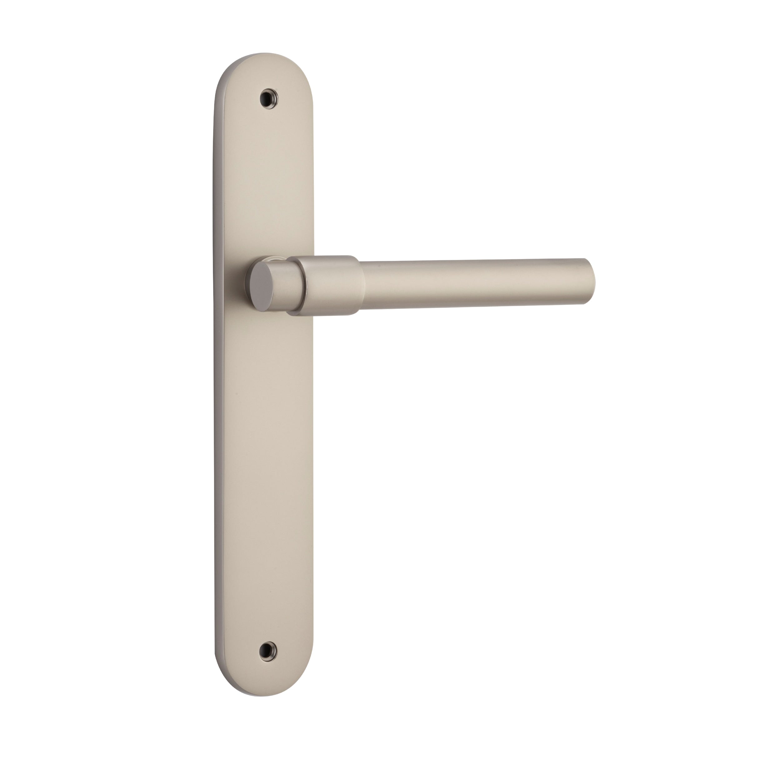 Iver Door Handle Helsinki Oval Latch Pair Satin Nickel