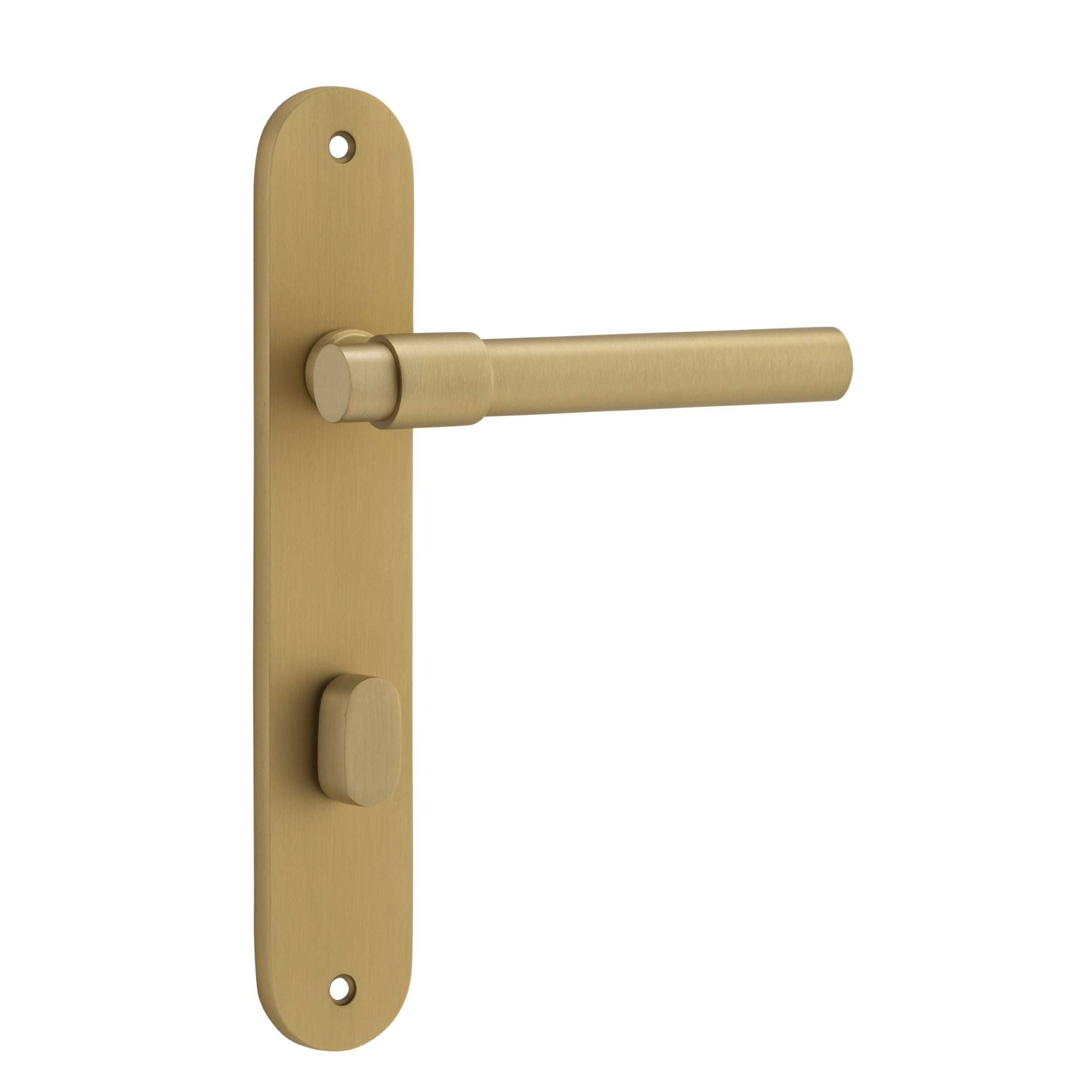 Iver Door Handle Helsinki Oval Privacy Pair Brushed Brass